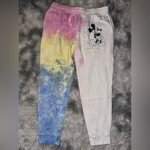 DISNEY MICKEY MOUSE TIE DYE JOGGER PANTS - NWOT Large